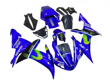 Carénages Moto Yamaha YZF 1000 R1 2002-2003 - Bleu Noir Vert MoviStar ENEOS Monstre