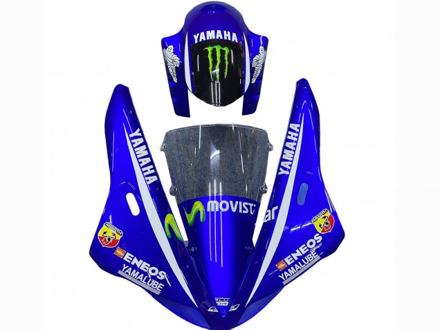 Carénages Moto Yamaha YZF 1000 R1 2002-2003 - Bleu Noir Vert MoviStar ENEOS Monstre