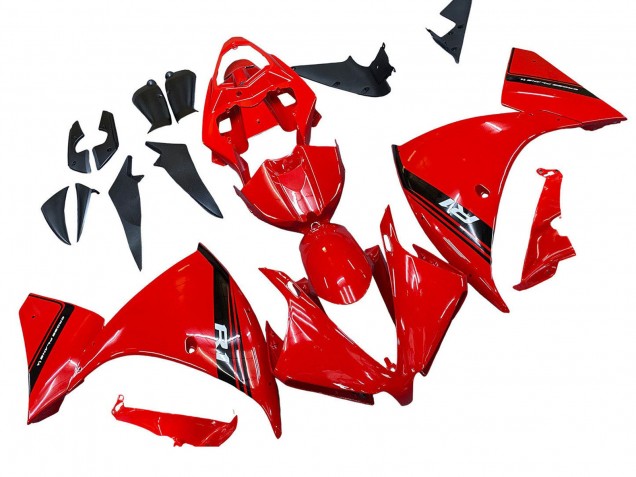 Carénage Moto Yamaha YZF 1000 R1 2012-2014 - Rouge Noir Brillant