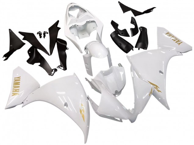 Carénages Moto Yamaha YZF 1000 R1 2012-2014 - Blanc Or Décalque
