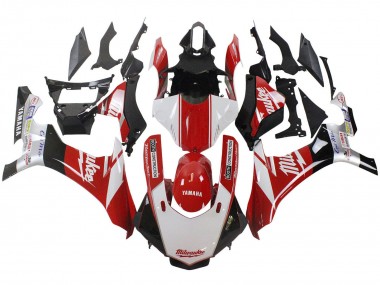 Carénage Moto Yamaha YZF 1000 R1 2015-2019 - Blanc Rouge Noir Milwaukee
