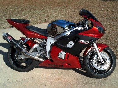 Carénages Moto Yamaha YZF 600 R6 1998-2002 - Orange Noir Mat