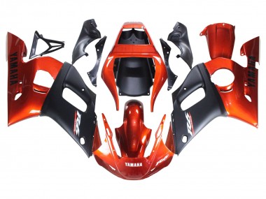 Carénages Moto Yamaha YZF 600 R6 1998-2002 - Orange Noir Mat
