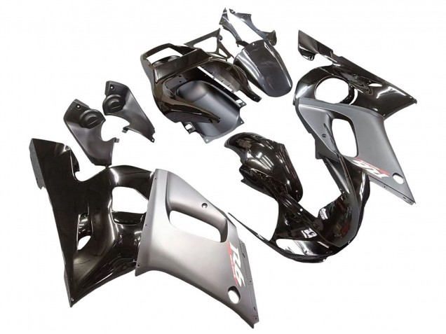 Carénages Moto Yamaha YZF 600 R6 1998-2002 - Argent Noir Brillant