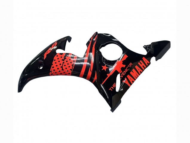 Carénage Moto Yamaha YZF R6 2003-2004 - Noir Brillant Rouge