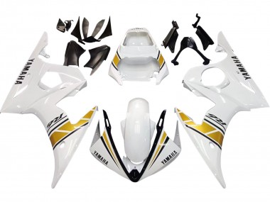 Carénages Moto Yamaha YZF R6 2003-2004 - Blanc Or