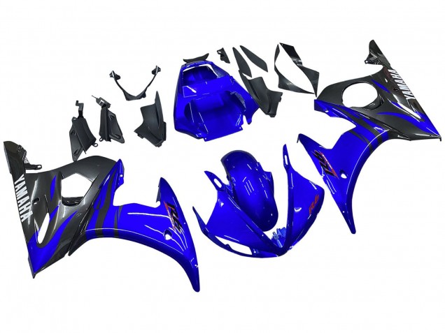 Carénages Moto Yamaha YZF 600 R6 2005 - Bleu Brillant Noir