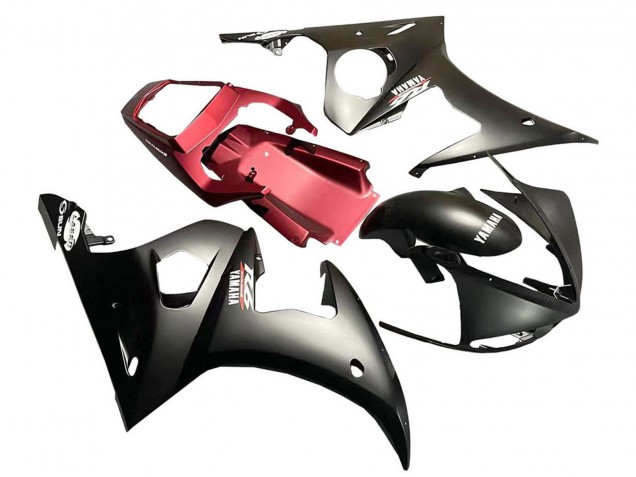 Carénage Moto Yamaha YZF 600 R6 2005 - Noir Mat Rouge