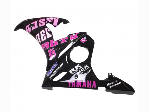 Carénages Moto Yamaha YZF 600 R6 2005 - Noir Rose Jaune Repsol 46