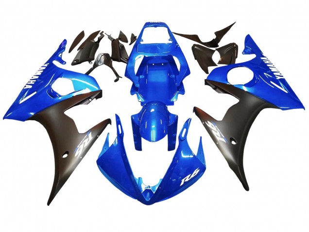 Carénages Moto Yamaha YZF 600 R6 2005 - Bleu Noir Mat