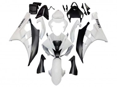 Carénages Moto Yamaha YZF 600 R6 2006-2007 - Blanc Noir Mat