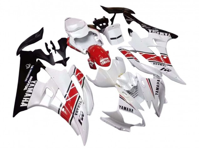 Carénages Moto Yamaha YZF 600 R6 2006-2007 - Blanc Rouge Noir Motul