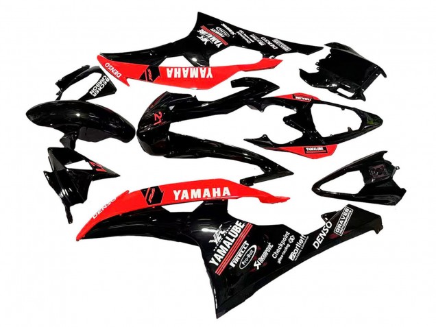 Carénages Moto Yamaha YZF 600 R6 2008-2016 - Rouge Noir Brillant DENSO Yamalube 21