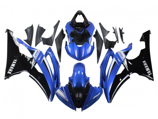Carénages Moto Yamaha YZF 600 R6 2008-2016 - Blanc Bleu Noir Brillant