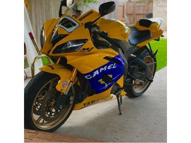 Carénages Moto Yamaha YZF 600 R6 2008-2016 - Jaune Bleu Chameau Motul Michelin