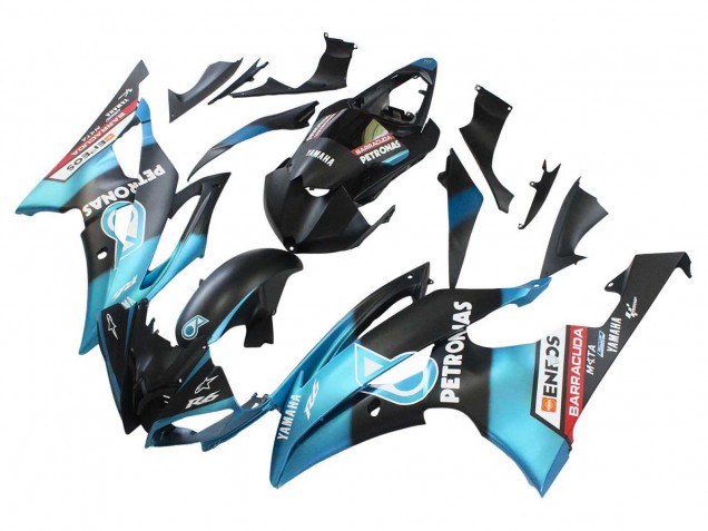 Carénages Moto Yamaha YZF 600 R6 2008-2016 - Bleu Clair Noir Mat Petronas ENEOS