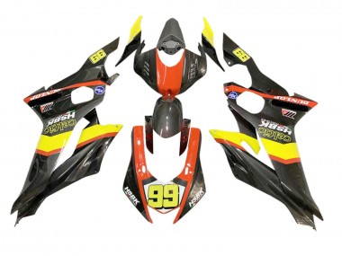 Carénages Moto Yamaha YZF 600 R6 2008-2016 - Jaune Orange Noir Fibre de Carbone Style