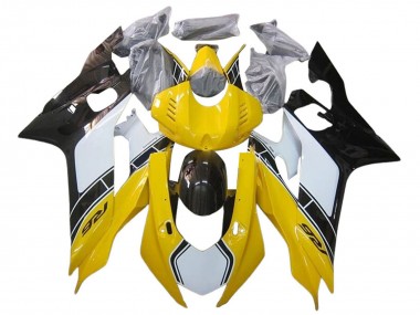 Carénages Moto Yamaha YZF 600 R6 2017-2023 - Blanc Jaune Noir Brillant