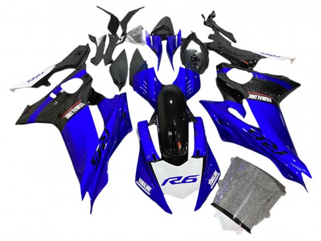 Carénages Moto Yamaha YZF 600 R6 2017-2023 - Bleu Noir Blanc
