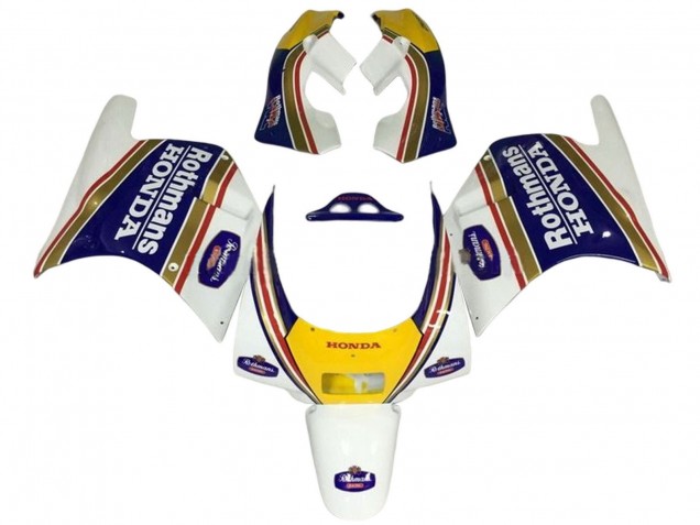 Carénages Moto Honda NSR250R 1988-1989 - Blanc Jaune Bleu Rothmans