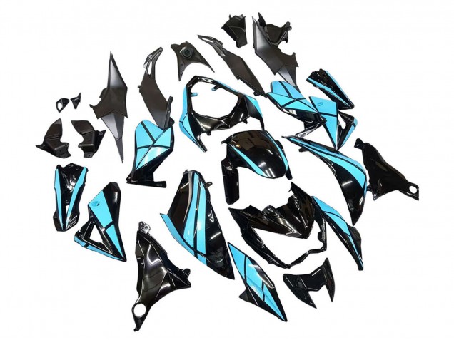Carénages Moto Kawasaki Z800 2013-2018 - Bleu Clair Noir Brillant