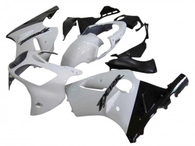 Carénages Moto Kawasaki ZX12R 2000-2001 - Blanc Noir Brillant