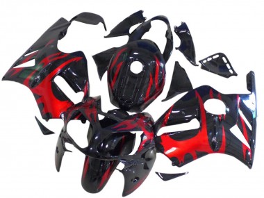 Carénages Moto Kawasaki ZX12R 2000-2001 - Noir Brillant Rouge