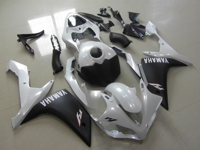 Carénages Moto Yamaha YZF R1 2007-2008 - Blanc Noir Mat