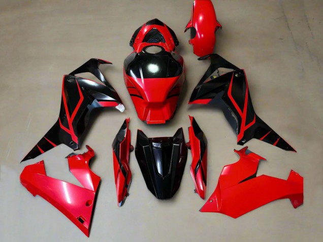 Carénages Moto Honda CBR650R 2019-2020 - Rouge Noir Brillant Bande