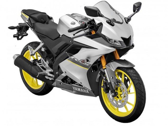 Carénages Moto Yamaha YZF R15 2018-2024 - Argent Mat Jaune