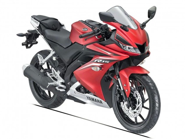 Carénages Moto Yamaha YZF R15 2018-2024 - Rouge Mat Noir