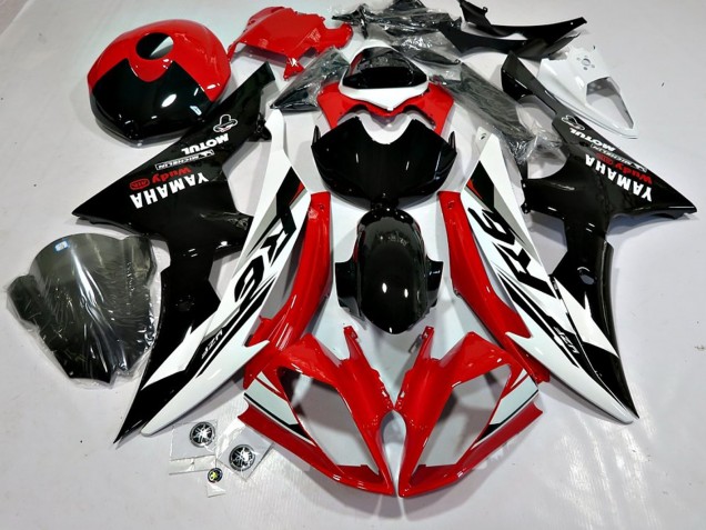 Carénages Moto Yamaha YZF 600 R6 2008-2016 - Blanc Rouge Noir Brillant Motul Michelin