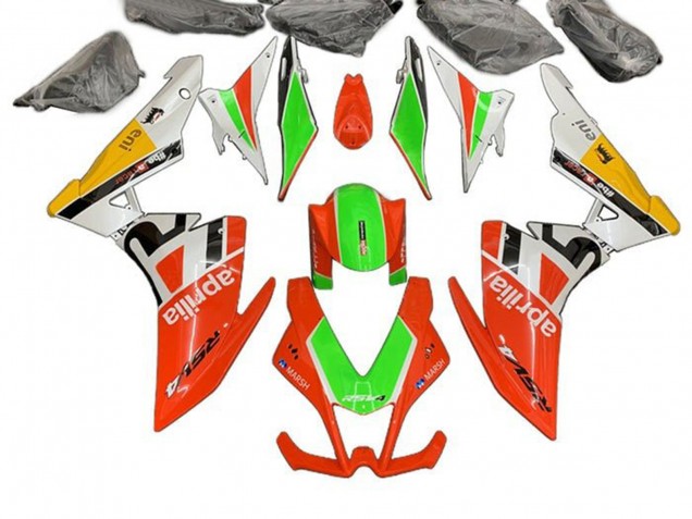 Carénages Moto Aprilia RSV4 1000 2009-2015 - Rouge Vert Blanc Jaune