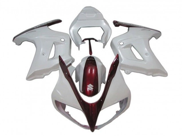 Carénages Moto Suzuki SV650 2003-2013 - Blanc Bonbon Rouge
