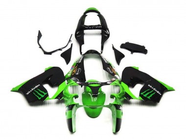 Carénages Moto Kawasaki ZX9R 2002-2003 - Vert Noir Monstre