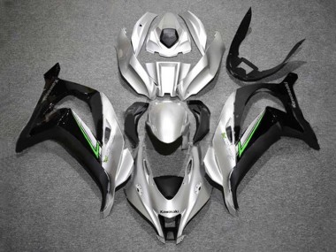 Carénages Moto Kawasaki ZX10R 2016-2020 - Argent Vert Noir