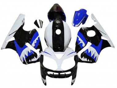 Carénages Moto Kawasaki ZX12R 2000-2001 - Blanc Noir Bleu Requin