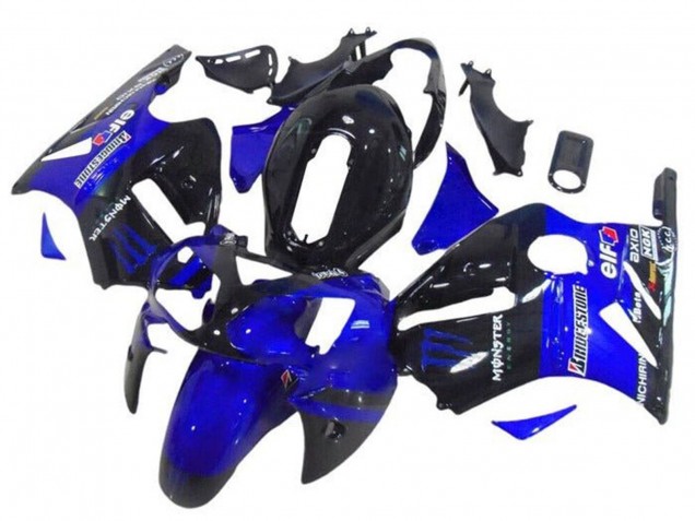 Carénages Moto Kawasaki ZX12R 2002-2006 - Bleu Noir Brillant Elf Bridgestone Monstre