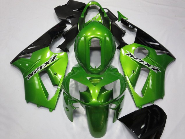 Carénages Moto Kawasaki ZX12R 2002-2006 - Vert Noir Brillant