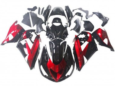 Carénages Moto Kawasaki ZX14R ZZR1400 2006-2011 - Rouge Noir Brillant