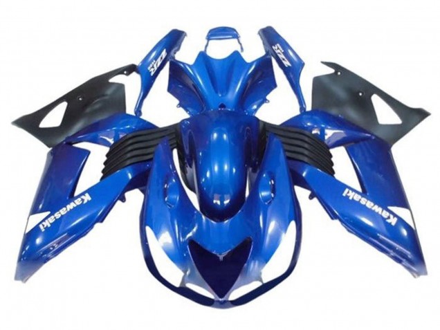 Carénages Moto Kawasaki ZX14R ZZR1400 2006-2011 - Bleu Noir Blanc Décalque