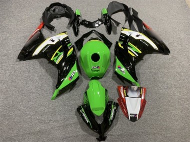 Carénages Moto Kawasaki EX300 2013-2024 - Vert Noir Blanc Jaune Rouge