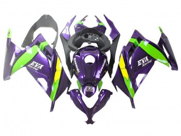 Carénages Moto Kawasaki EX300 2013-2024 - Violet Vert Jaune EVA Courses