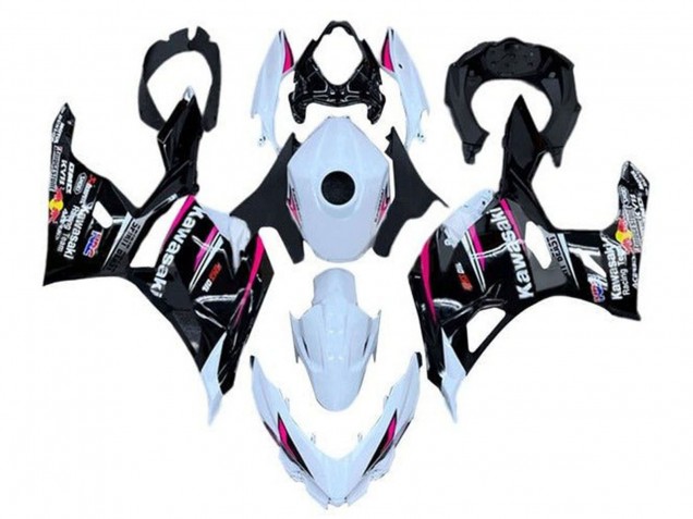 Carénages Moto Kawasaki Ninja 400 2018-2024 - Blanc Rose Noir
