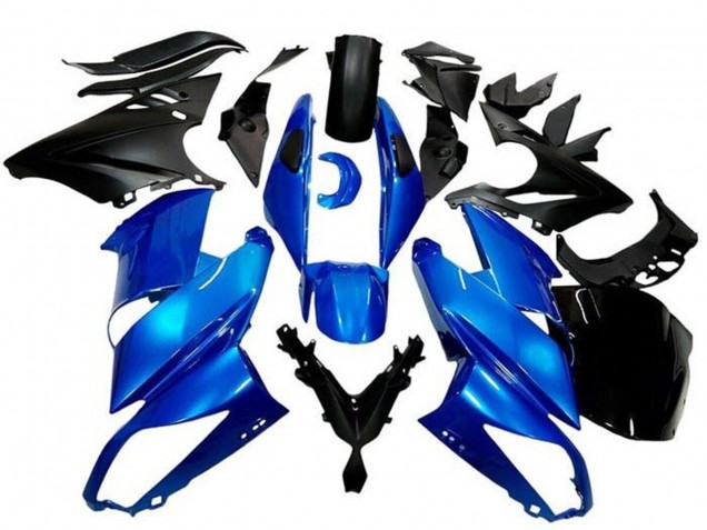 Carénages Moto Kawasaki Ninja 650 EX650 2009-2011 - Bleu Noir Mat