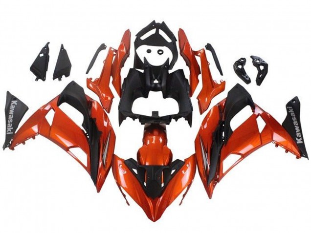 Carénages Moto Kawasaki Ninja 650 EX650 2017-2019 - Orange Noir Mat