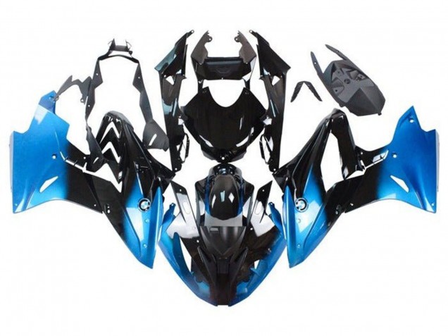 Carénages Moto BMW S1000RR 2015-2016 - Bleu Noir Brillant