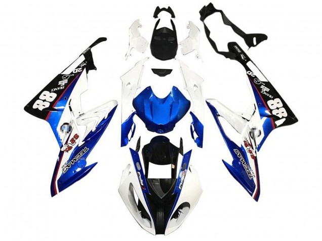 Carénages Moto BMW S1000RR 2017-2018 - Blanc Bleu Noir
