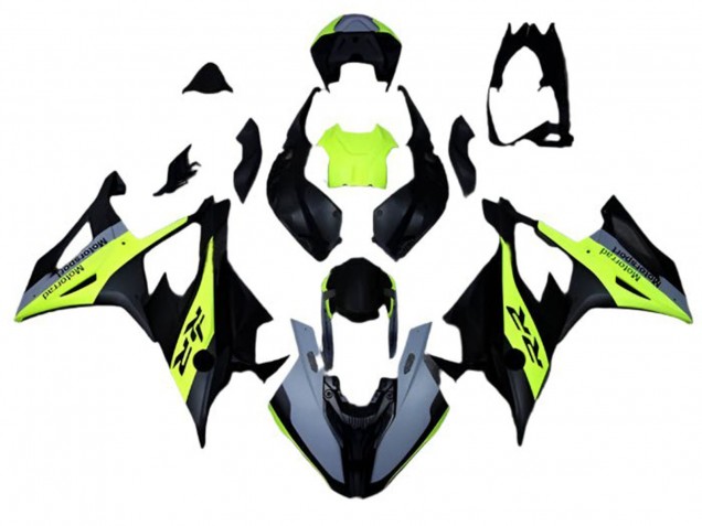 Carénages Moto BMW S1000RR 2019-2022 - Noir Mat Gris Jaune Néon