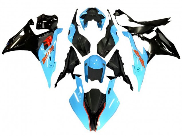 Carénages Moto BMW S1000RR 2019-2022 - Bleu Clair Noir Rouge